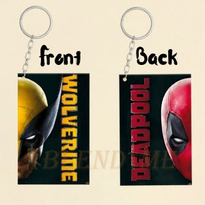 Deadpool & Wolverine Half Face 2 Side MDF Keychain