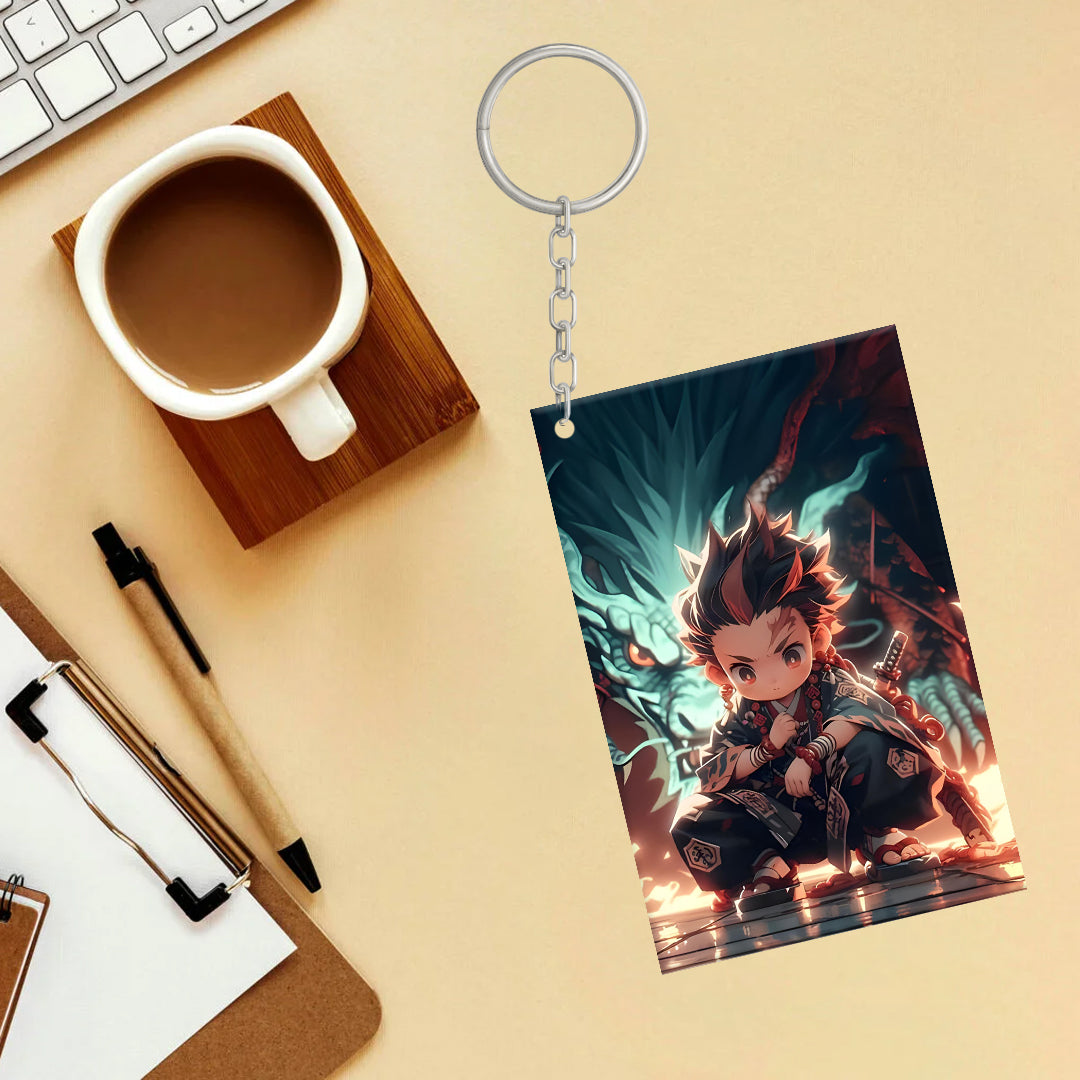 Demon Slayer Cute Characters Anime Unique Style 4 pcs Combo Keychain