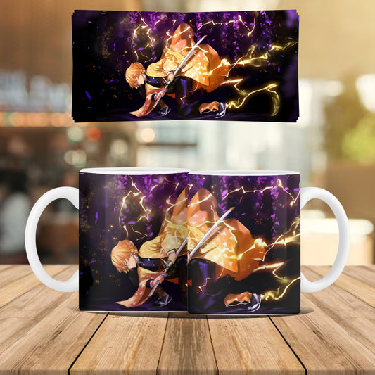 Demon Slayer Zenitsu White Ceramic Coffee Mug