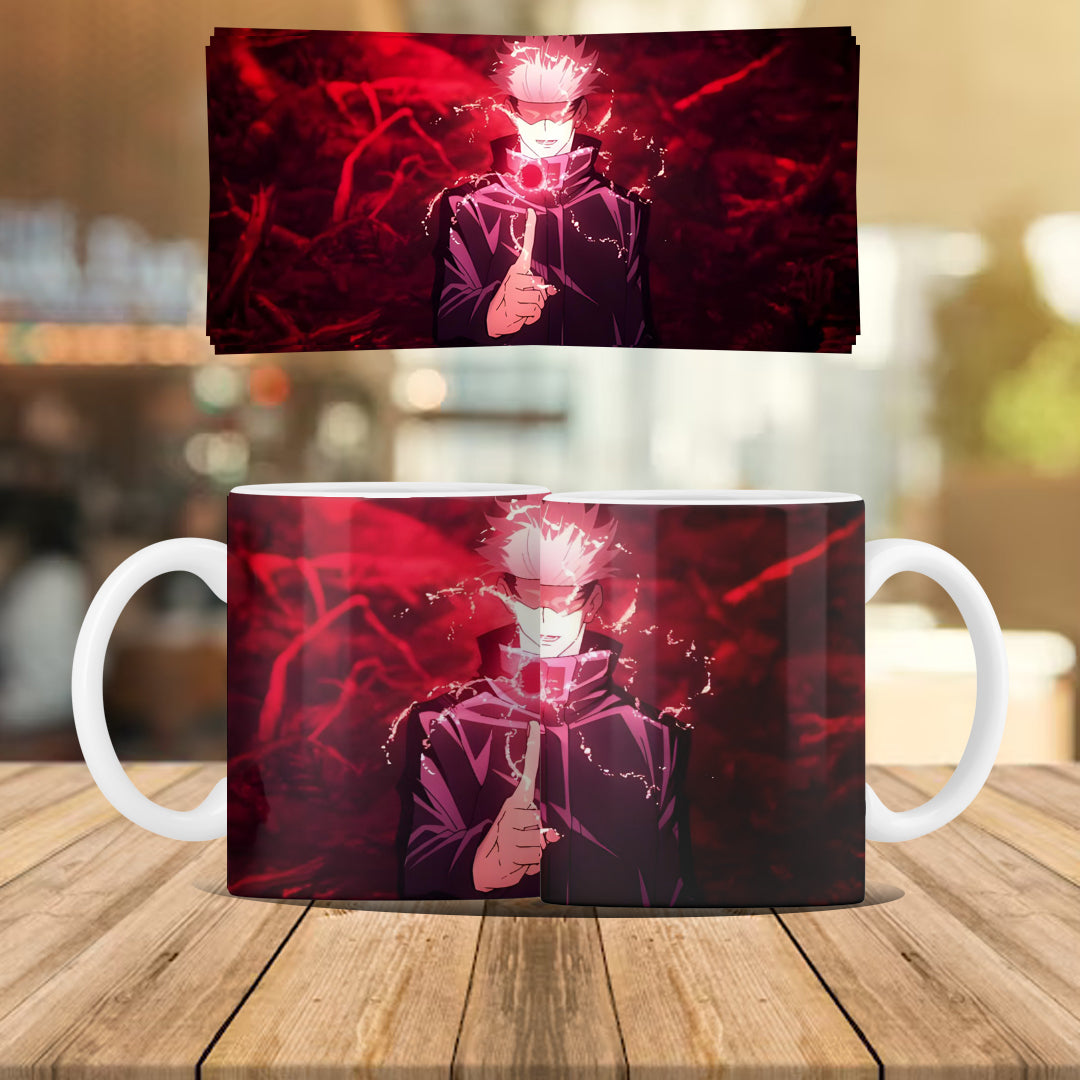 Jujutsu Kaisen Gojo Red White Ceramic Coffee Mug