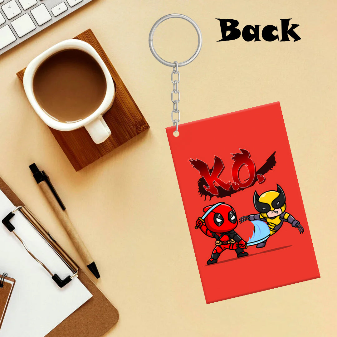 Deadpool & Wolverine KO 2 Side MDF Keychain