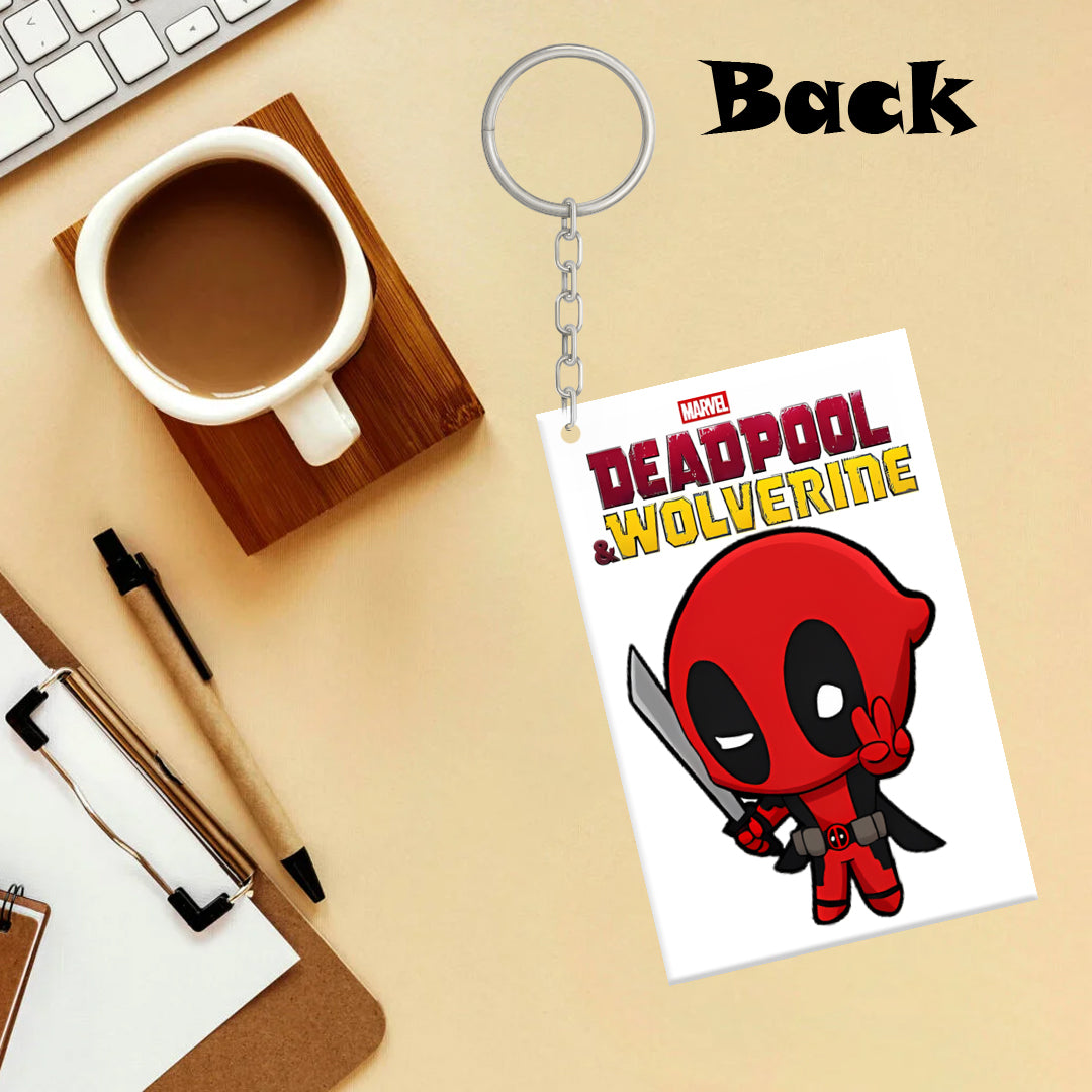 Deadpool & Wolverine Chibi 2 Side MDF Keychain