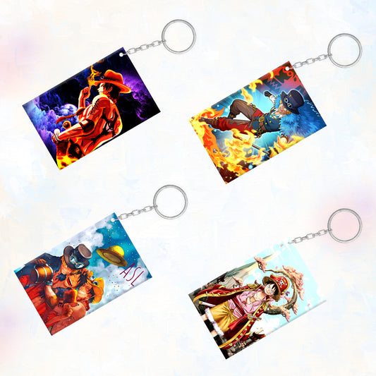 One Piece 02 Anime Unique Style 4 pcs Combo Keychain